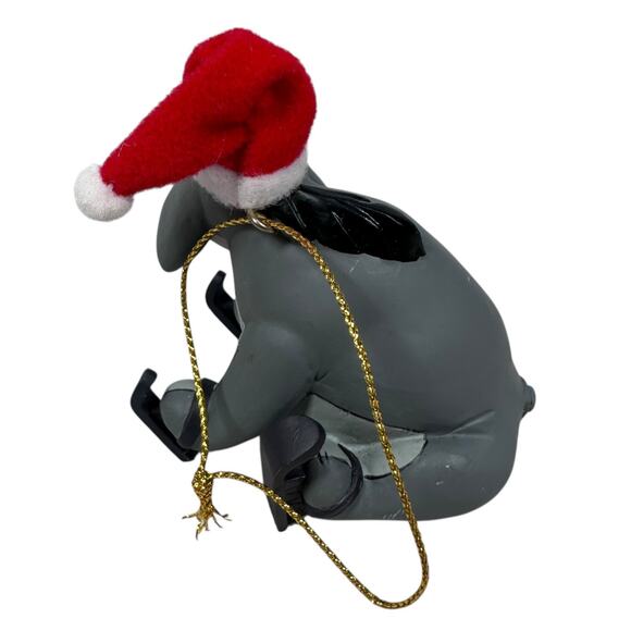Vintage Disney Eeyore Winnie The Pooh Christmas Ornament Santa Hat Skates 90s - Picture 4 of 8